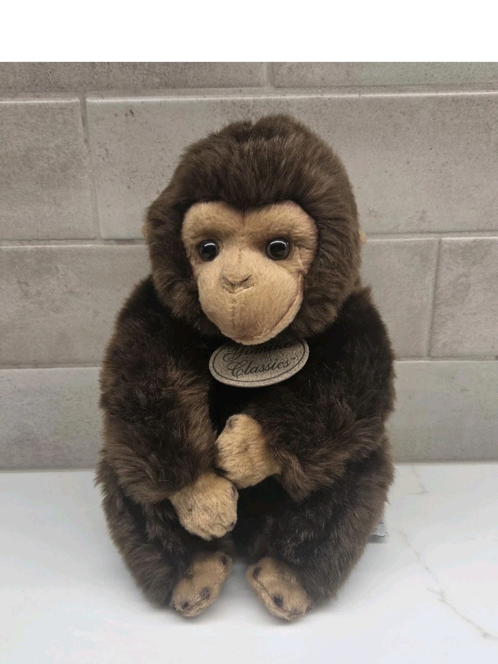 Yomiko Classics Chimpanzee 10“ Plush Monkey Russ Berrie Stuffed Animal Brown Tan